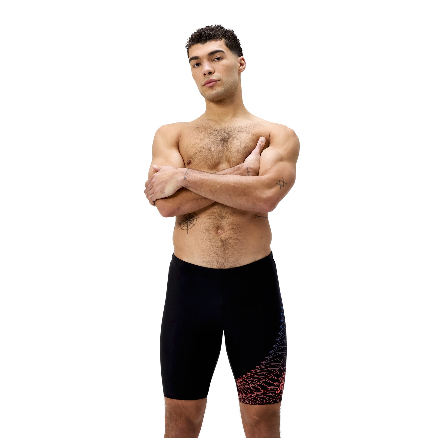 Speedo Mens Medley Logo Jammer - Black/Neon Coral