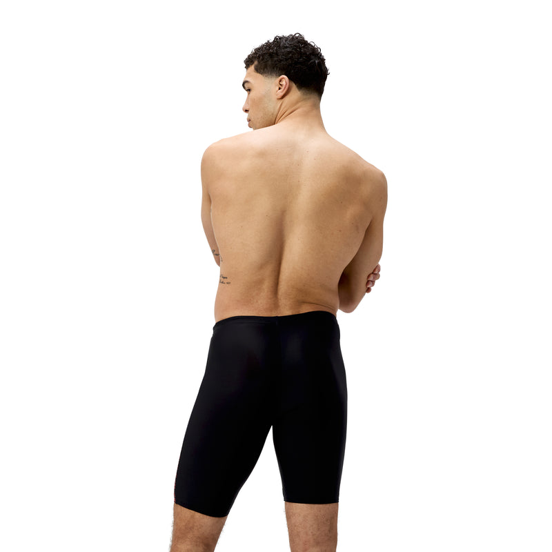 Speedo Mens Medley Logo Jammer - Black/Neon Coral