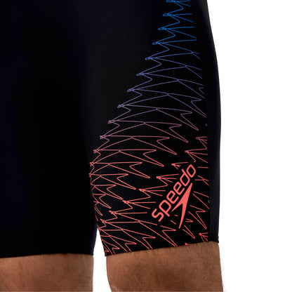 Speedo Mens Medley Logo Jammer - Black/Neon Coral