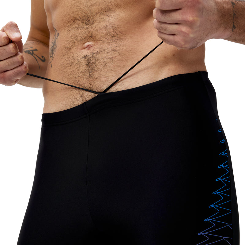 Speedo Mens Medley Logo Jammer - Black/Neon Coral