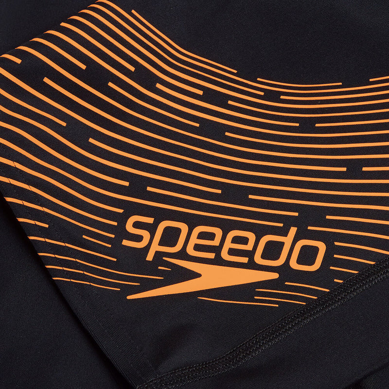 Speedo Boys Medley Jammer. - Black /Nectarine