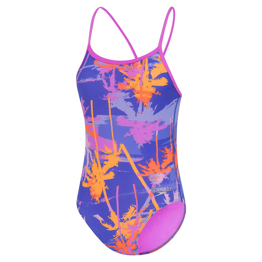 Speedo Girls Allover Digital V Back One Piece