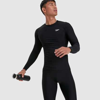Speedo Mens Long Sleeve Rash Top - Black