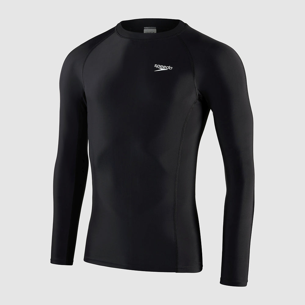 Speedo Mens Long Sleeve Rash Top - Black