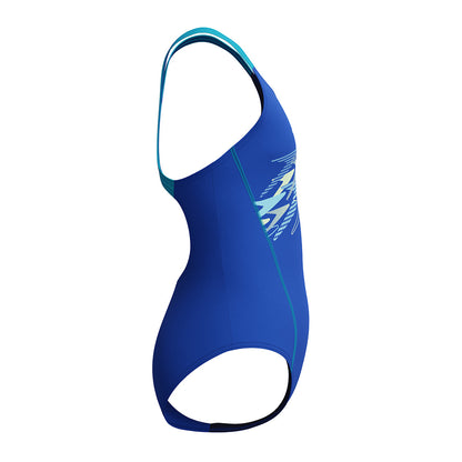 Speedo Girls Medley Logo One Piece -Sapphire/Blue