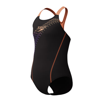 Speedo Girls Medley Logo Medalist One Piece - Bright Peach