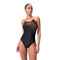 Speedo Womens Medley Logo One Piece - Black/Nectarine