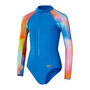 Speedo Girls Long Sleeve One Piece - Punch Blue