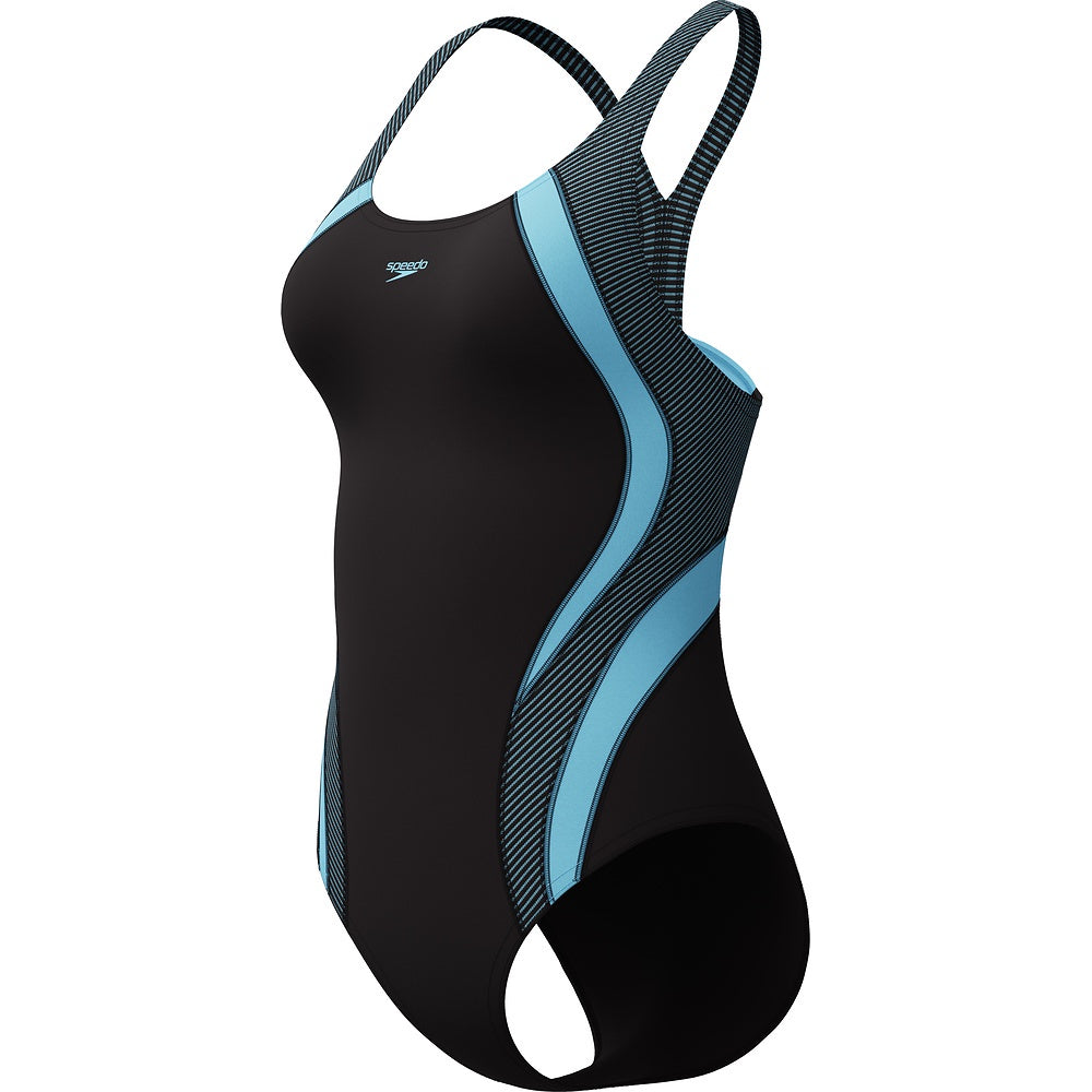 Speedo Womens Quantum One Piece With Hydrabra - Anthracite/Angelic Blue
