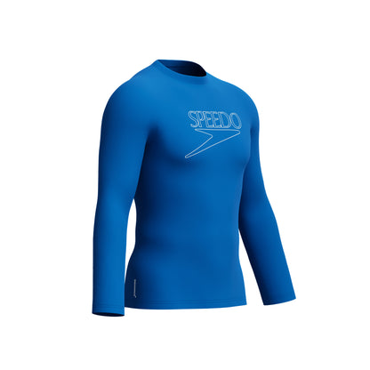 Speedo Mens Endurance+ L/S Logo Rash Guard - Blue