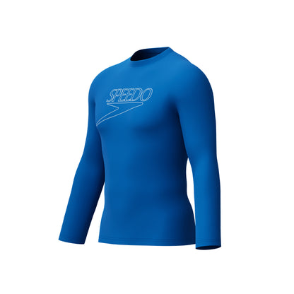 Speedo Mens Endurance+ L/S Logo Rash Guard - Blue