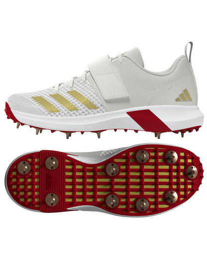 Adidas AdiPower Vector Cricket Shoe White/Gold/Red