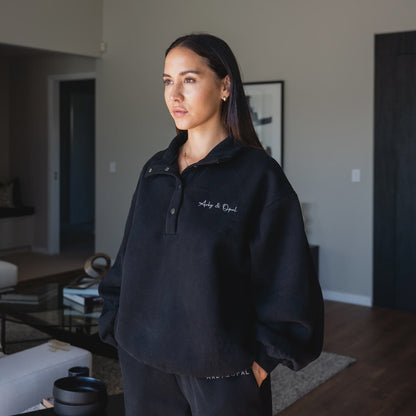 Arby & Opal Dome Button Pullover - Black