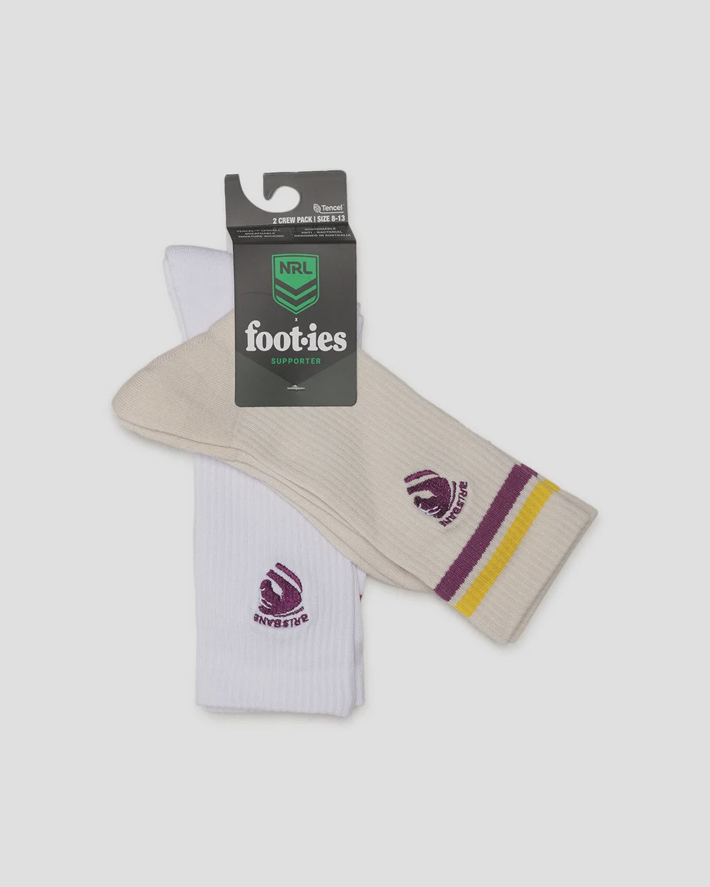 foot-ies socks NRL Brisbane Broncos Sneaker Sock - 2 Pack