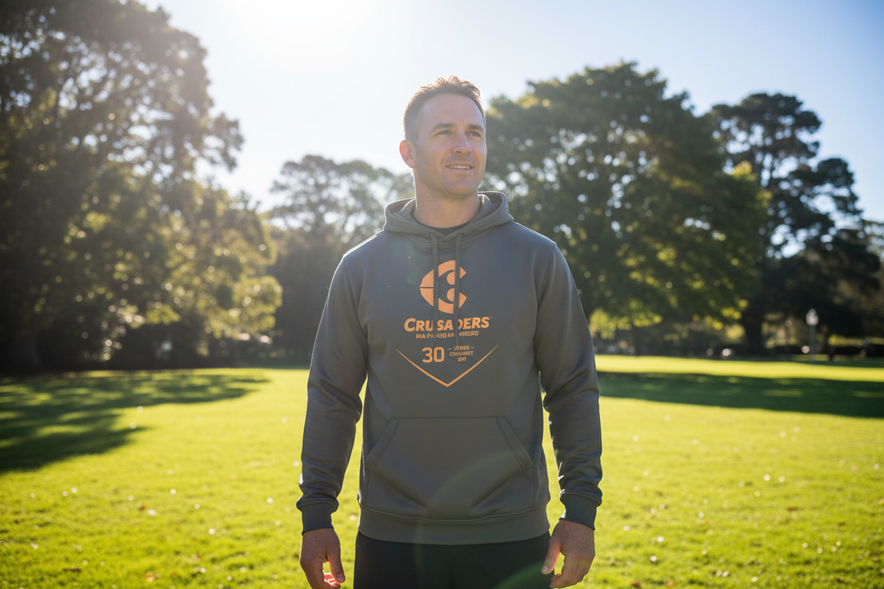 Classic Crusaders Super Rugby Men's Hoodie - Black and Gold