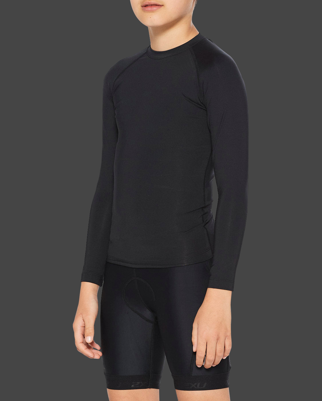 2XU Core Youth Compression Long Sleeve - Black/Silver