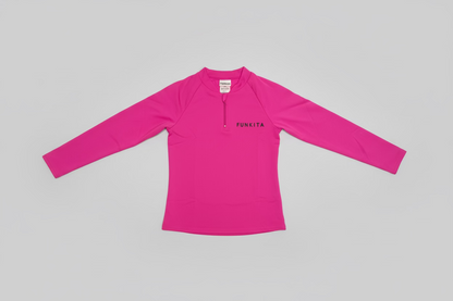 Funkita Girls Long Sleeve Rash Vest - Still Pink