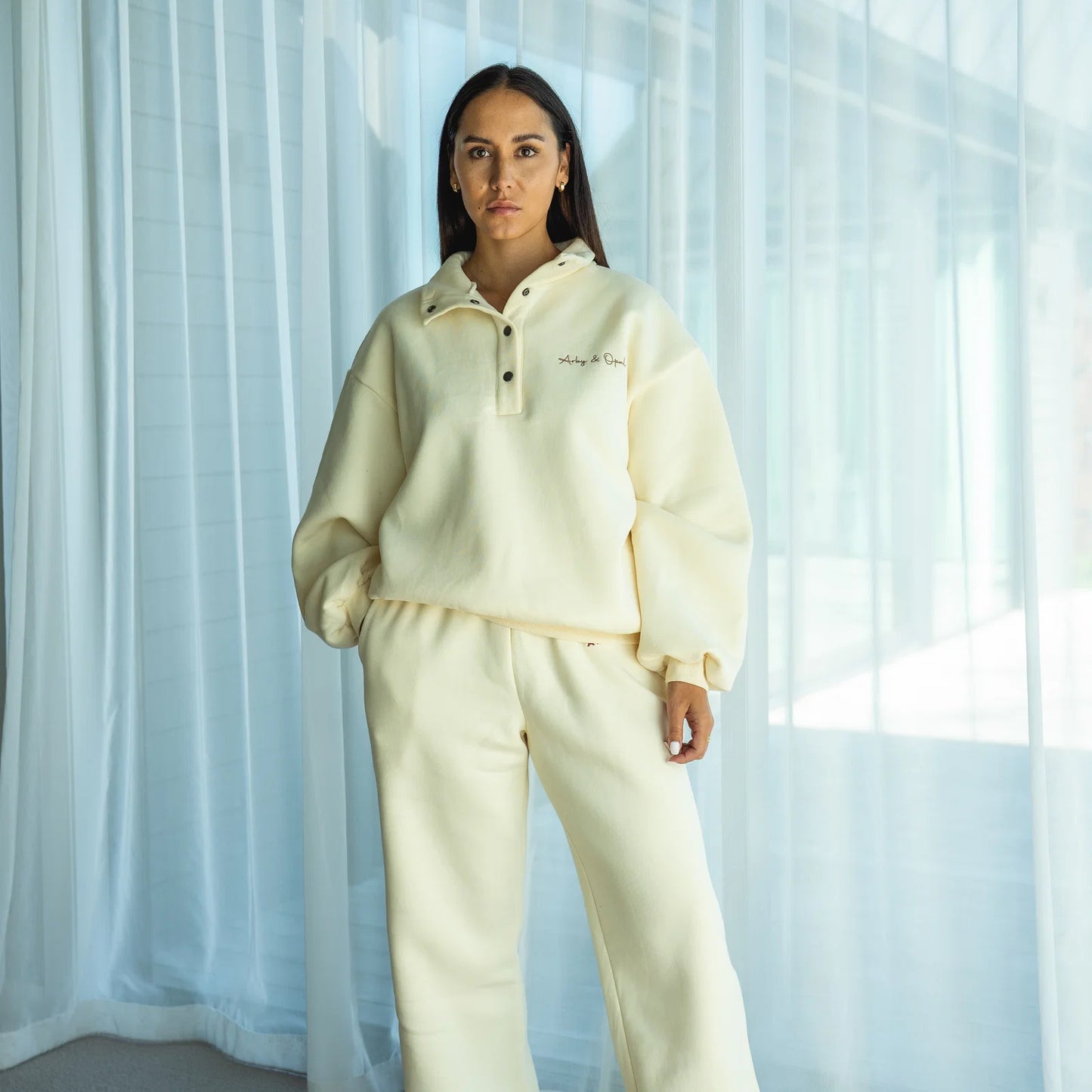 Arby & Opal Dome Button Pullover - Buttercream