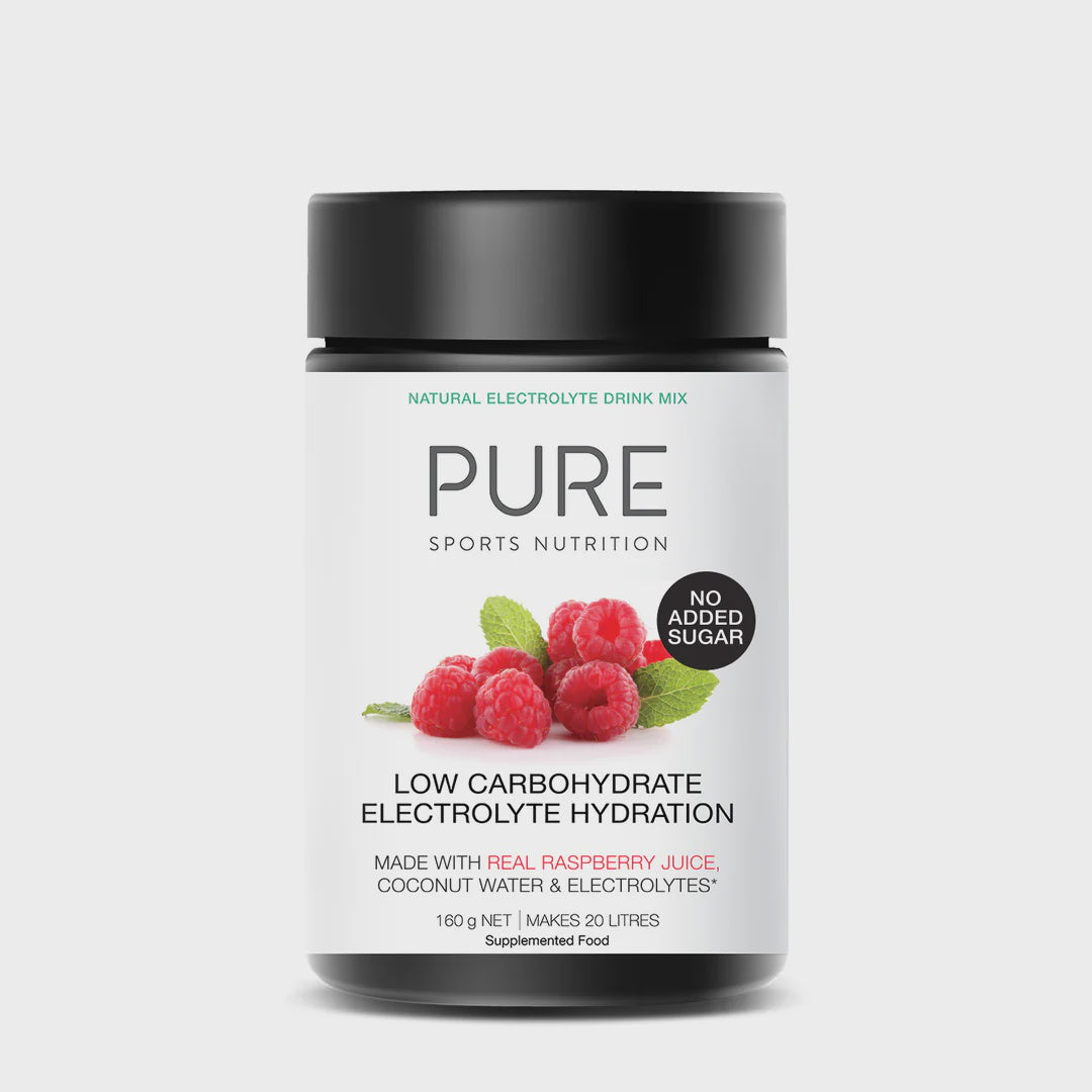 Pure Electrolyte Hydration Low Carb 160g Tub - Raspberry