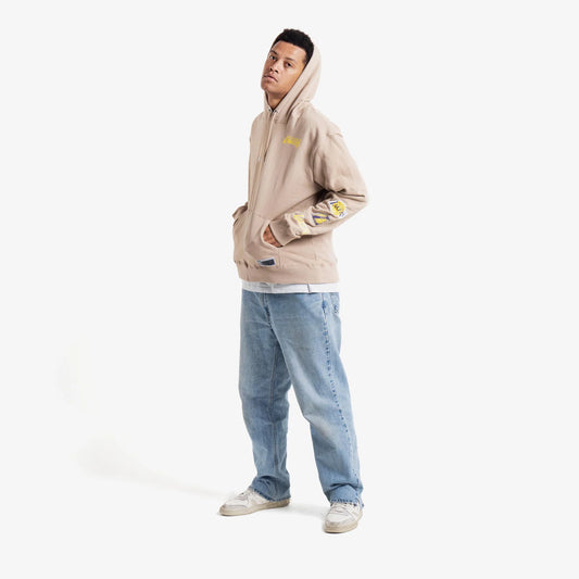 NBA Essentials Mens LA Lakers Vintage Brody Fleece Hoody - Tan
