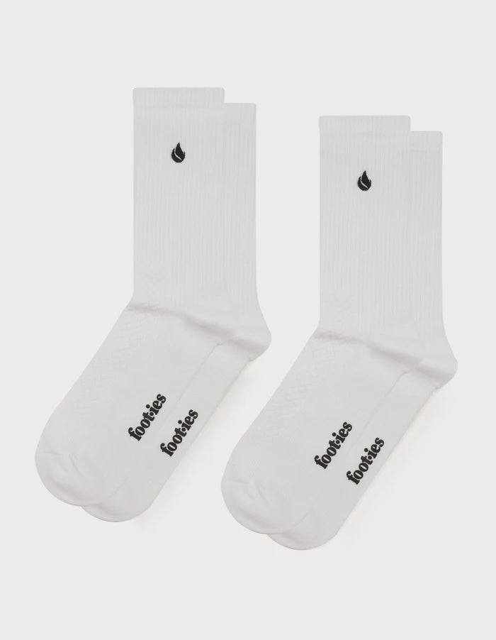 foot-ies Blaze Sneaker Sock White 2-Pack