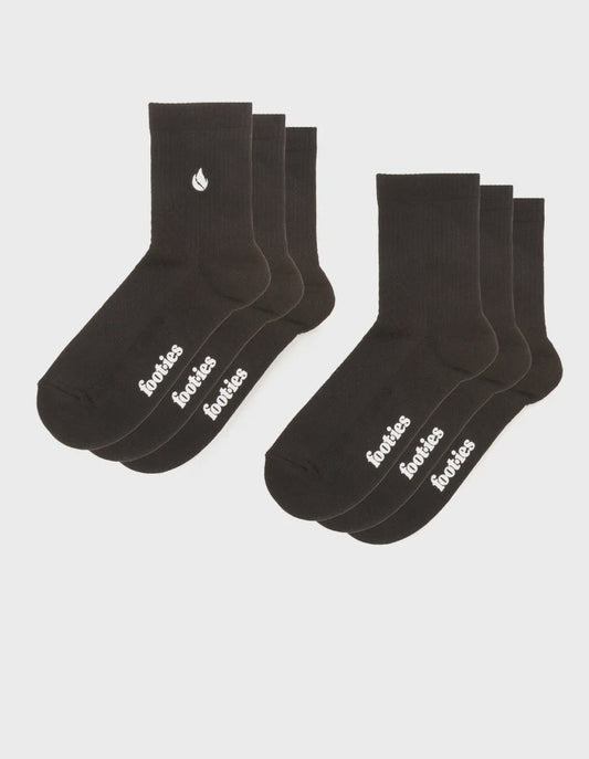 foot-ies Blaze Half Crew Sneaker Sock Black 3-Pack