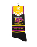 foot-ies socks NRL Brisbane Broncos Stripe Organic Cotton Socks