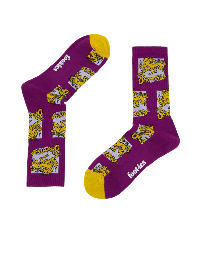 foot-ies socks NRL Brisbane Broncos Retro Sneaker Sock - 2 Pack