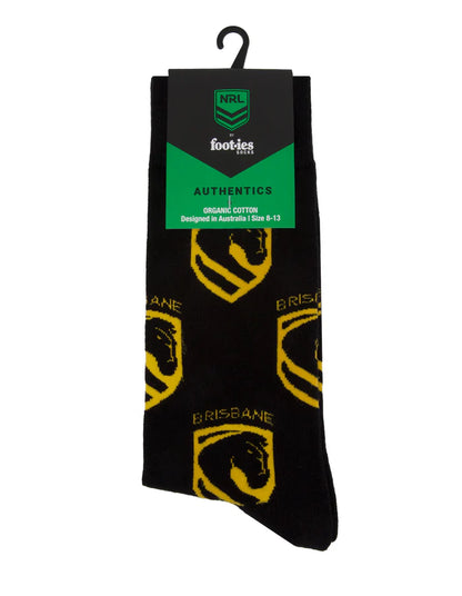 foot-ies socks NRL Brisbane Broncos Organic Cotton Socks
