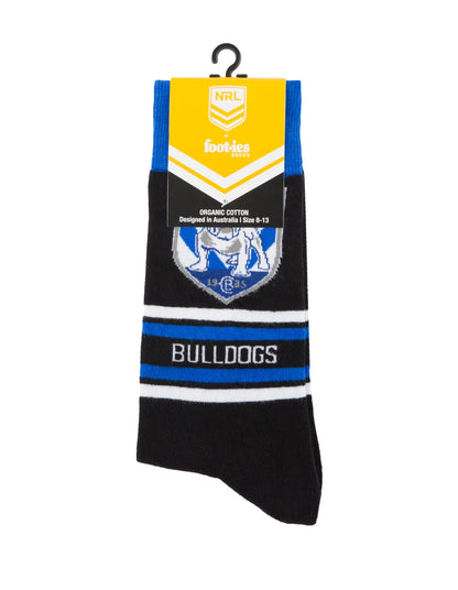 foot-ies socks NRL Canterbury Bankstown Bulldogs Stripe Organic Cotton Socks