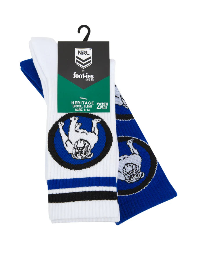 foot-ies socks NRL Canterbury-Bankstown Bulldogs Retro Sneaker Sock - 2 Pack
