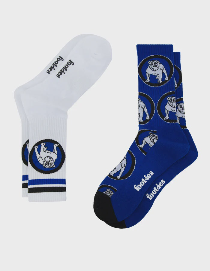 foot-ies socks NRL Canterbury-Bankstown Bulldogs Retro Sneaker Sock - 2 Pack