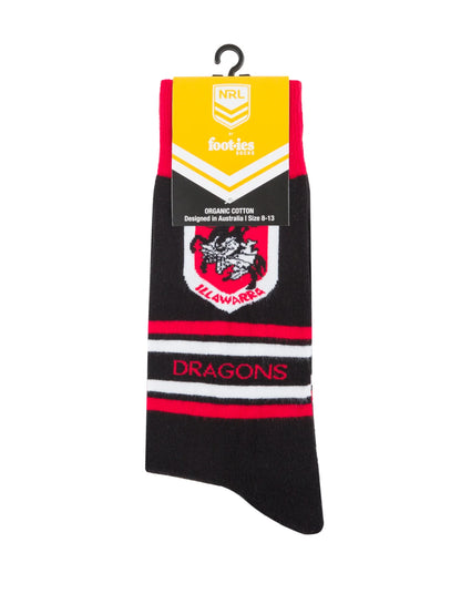 foot-ies socks NRL St George Illawarra Dragons Stripe Organic Cotton Socks