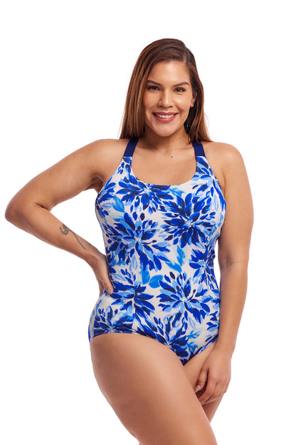 Funkita Ladies Brace Me Back One Piece - Blossom Blue
