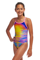 Funkita Girls Single Strap One Piece - Darkinjung Sunset