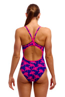 Funkita Womens Diamond Swim Secure One Piece - Pinky Palms