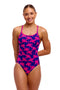Funkita Womens Diamond Swim Secure One Piece - Pinky Palms