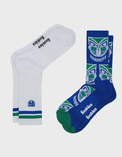 NRL footies NZ Warriors Sneaker Socks - 2 Pack