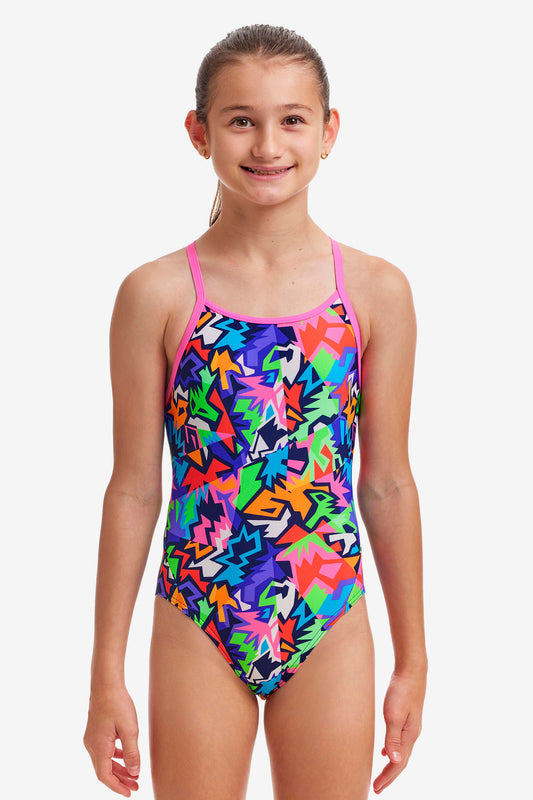 Funkita Girls Diamond Back One Piece - Sharp Edges