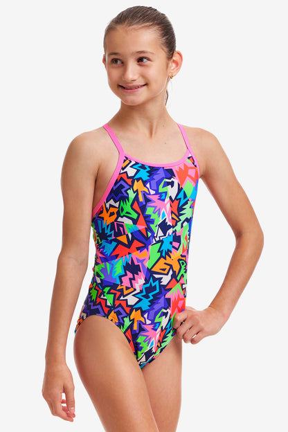 Funkita Girls Diamond Back One Piece - Sharp Edges
