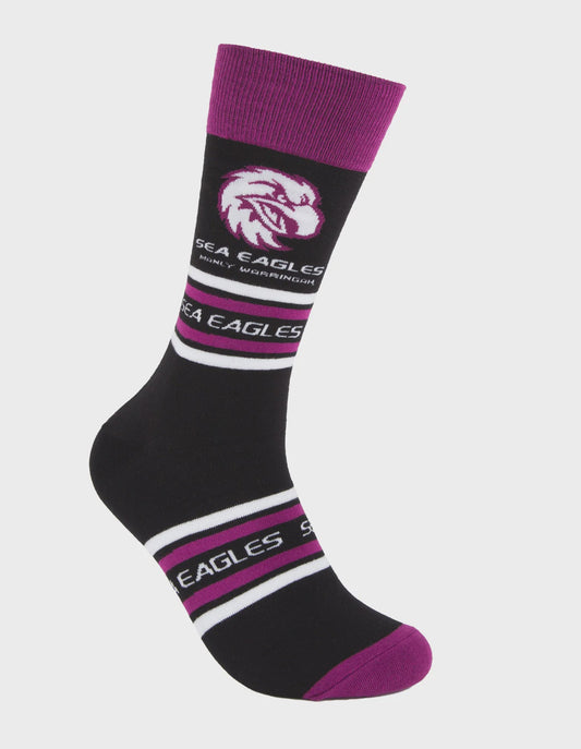 foot-ies socks NRL Manly-Warringah Sea Eagles Stripe Organic Cotton Socks