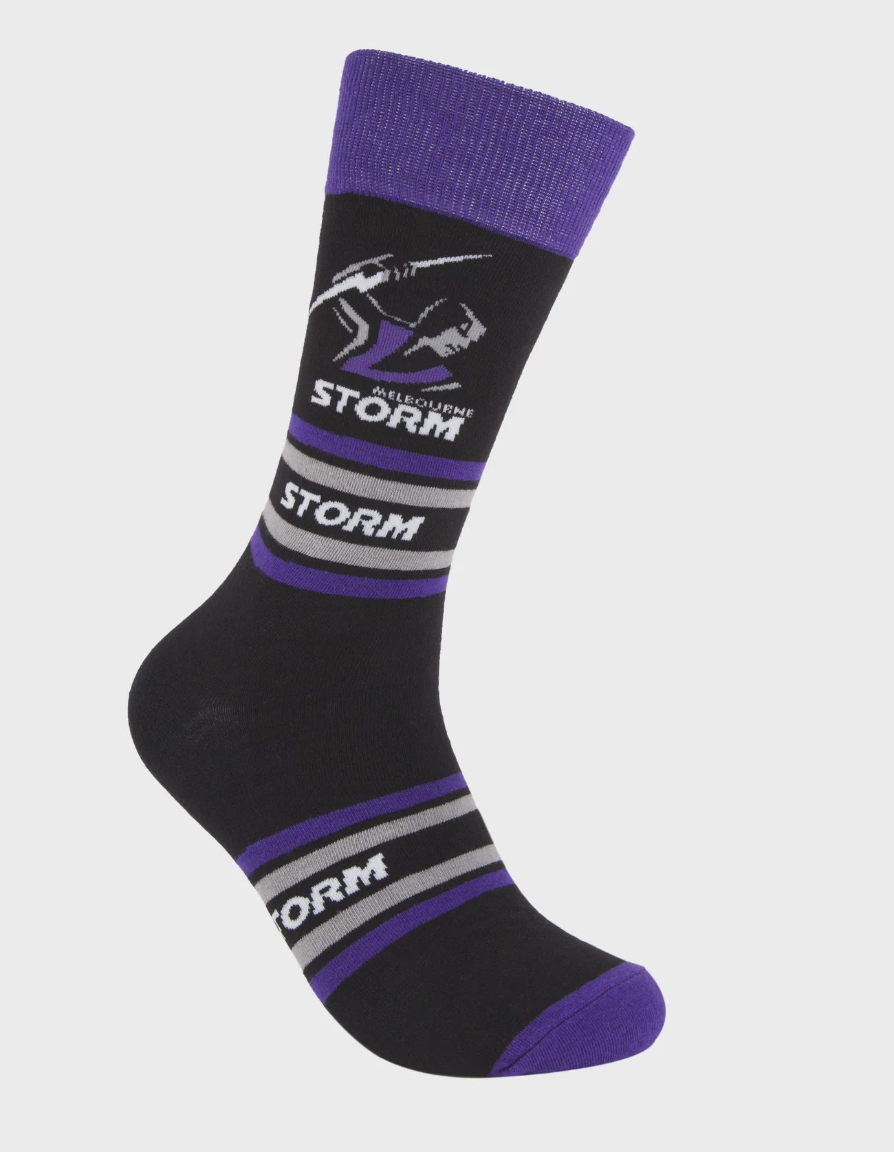 foot-ies socks NRL Melbourne Storm Stripe Organic Cotton Socks