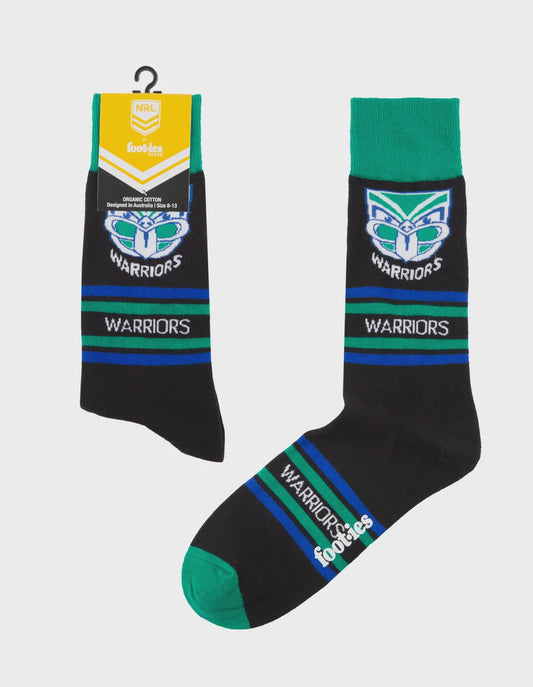 foot-ies socks NRL NZ Warriors Stripe Organic Cotton Socks
