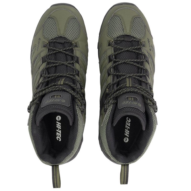 Hi-Tec Mens Tarantula Mid WP Tramping Boot - Black/Olive/Night