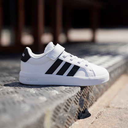 Adidas Kids Grand Court 3.0 Shoes - White/Black/White