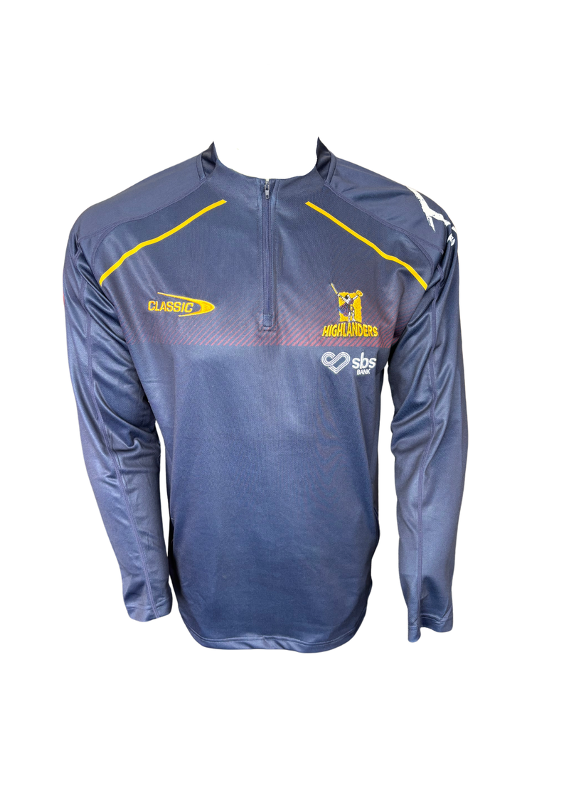 Classic Highlanders Mens 1/4 Zip Training Top - Navy