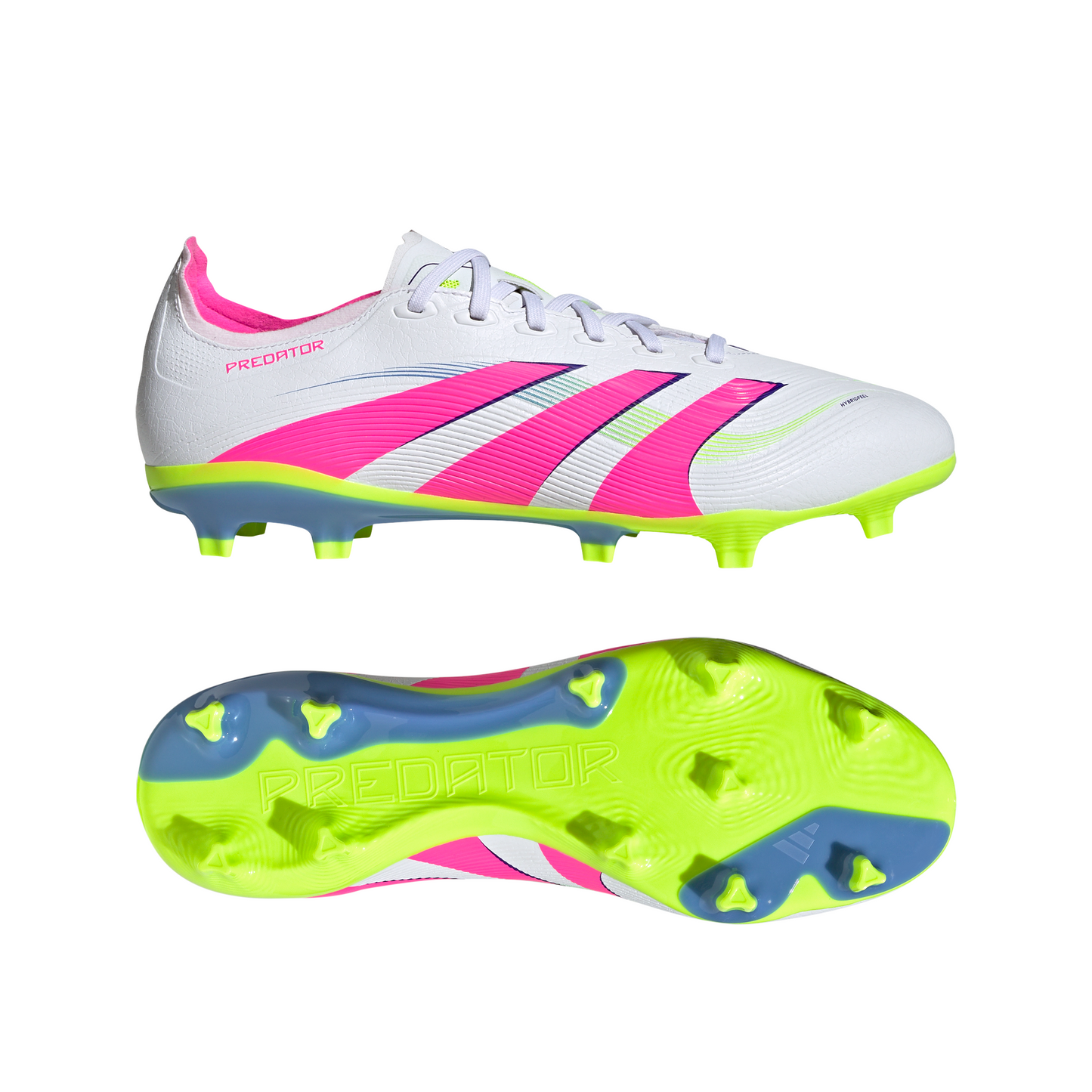 Adidas Predator League Firm/Multi-Ground Boots - White/Pink/Lemon