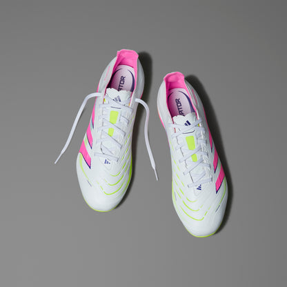 Adidas Predator League Firm/Multi-Ground Boots - White/Pink/Lemon
