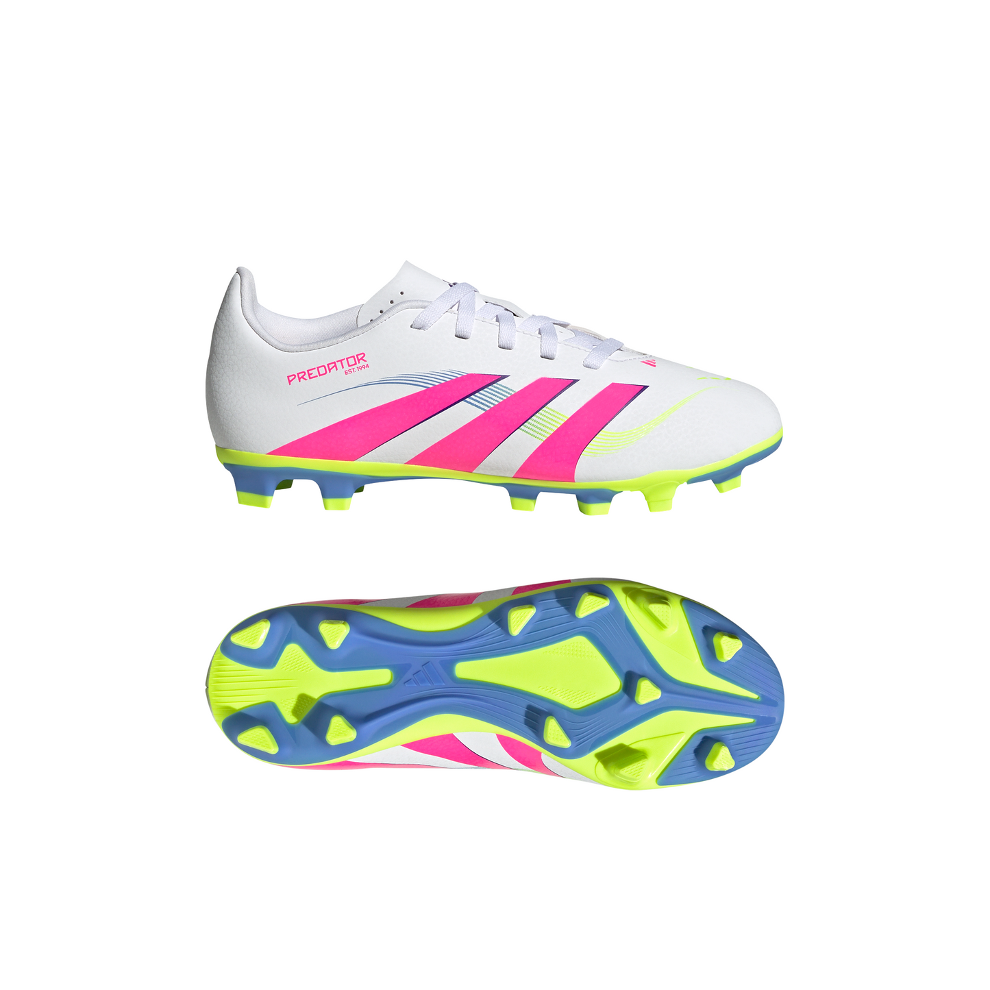 Adidas Predator Club Firm/Multi-Ground Boots Kids - White/Pink/Lemon