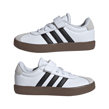 Adidas VL Court 3.0 Skateboarding Shoes Kids - White/Black/Grey